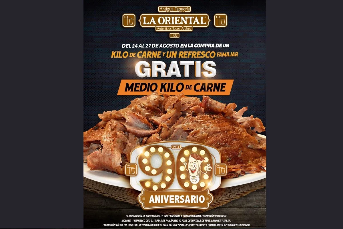 La Oriental cumple 90 años y regalarán carne árabe para festejar 3 La Oriental promo