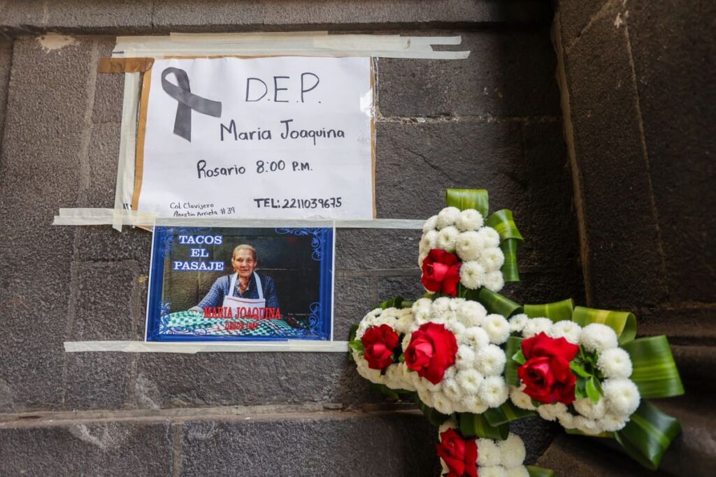 Muere María Joaquina de los tacos del pasaje
