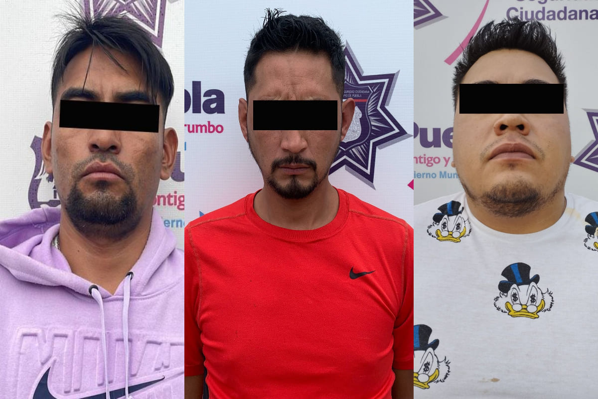 Policía Municipal de Puebla detuvo a tres integrantes de la banda de "El Perro" 1 detienen a integrantes de la banda de el perro 1