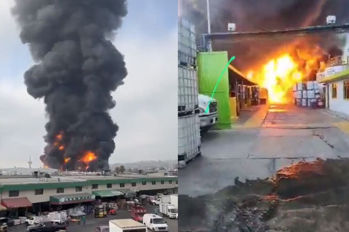 VIDEOS: Se incendió fábrica de químicos en Chicoloapan, Estado de México 3 Incendio en fábrica de químicos en Chicoloapan