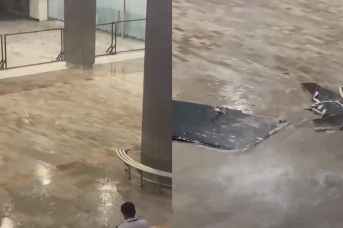 VIDEOS: Se inunda AICM por fuertes lluvias en la CDMX 3 se inundó el AICM