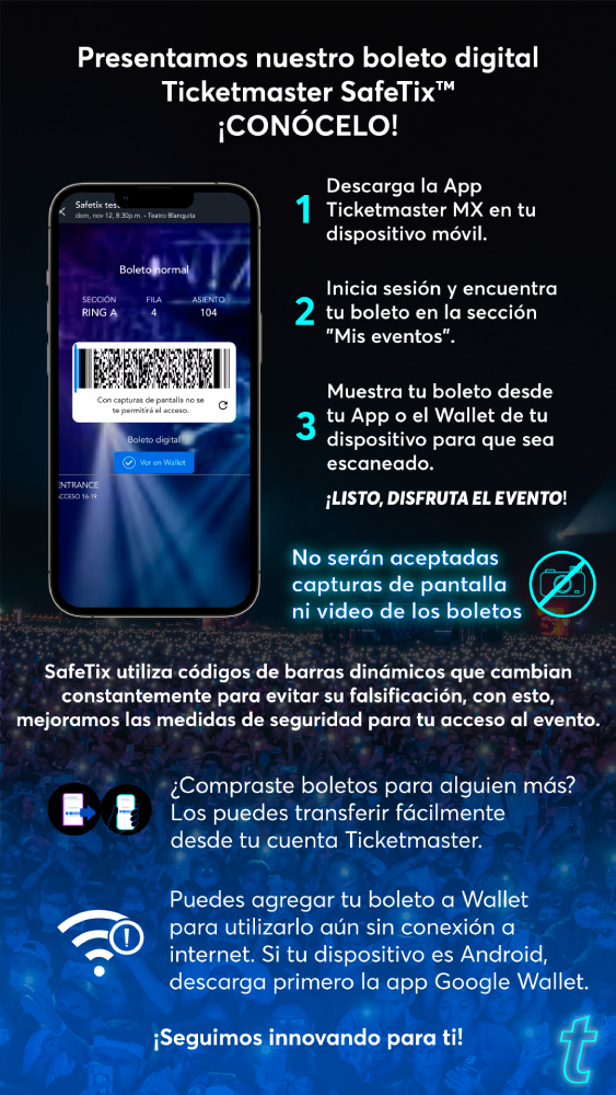 safetix nuevo boleto digital ticketmaster evitar reventa como funciona 4