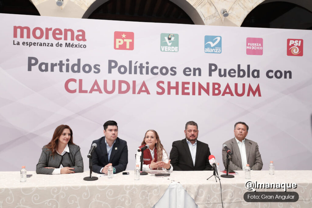 Morena suma al PT, Verde, Fuerza por México, Nueva Alianza en Puebla para apoyar a Sheinbaum