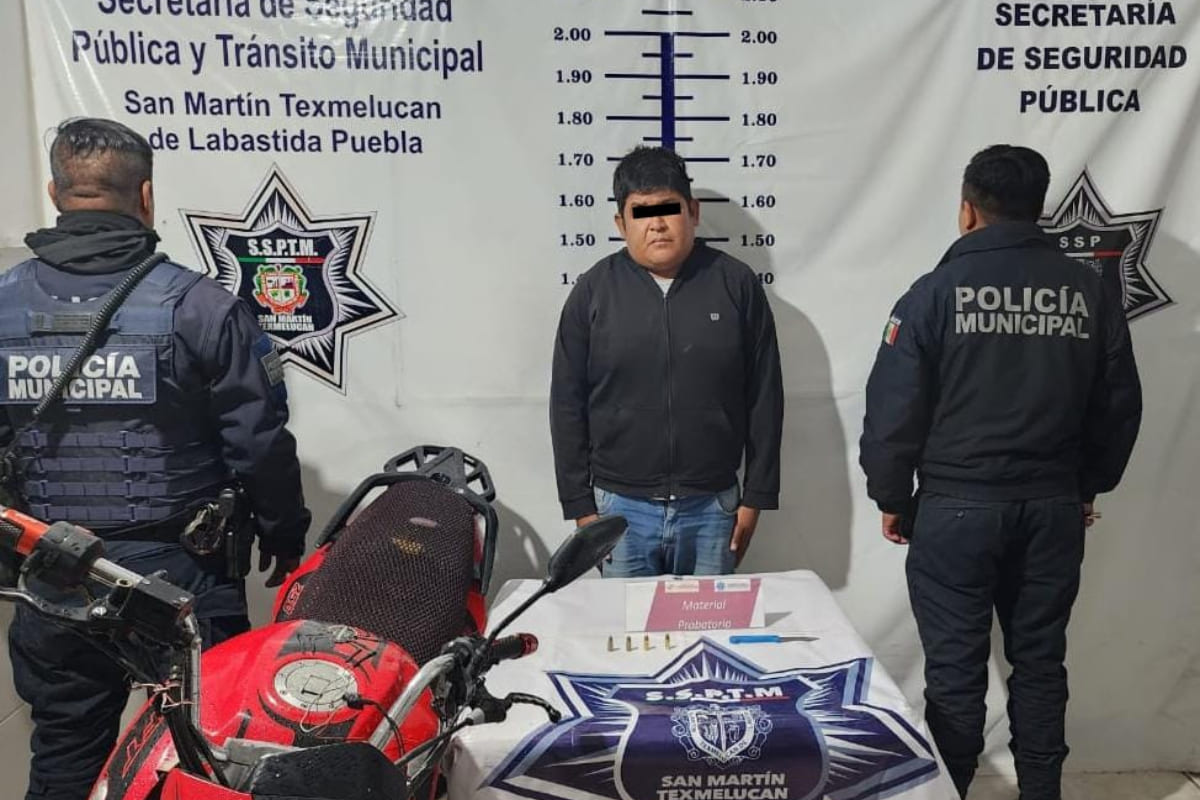 Policías de San Martín Texmelucan detuvieron a hombre por presunto robo 1 detenido el ojitos en texmelucan 1