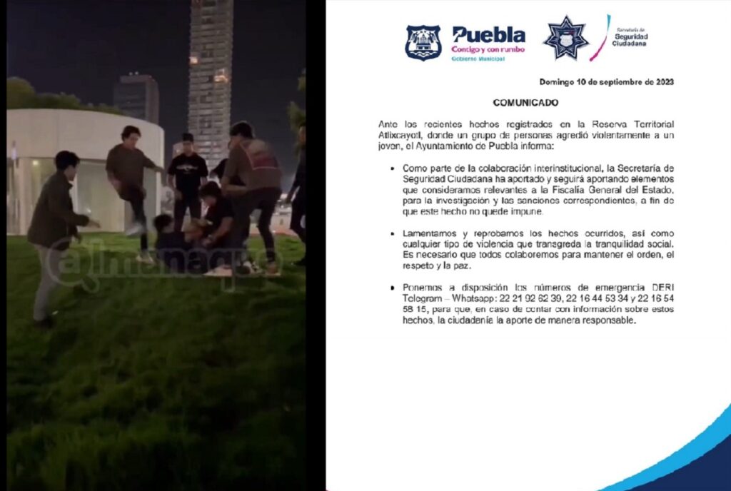 golpiza joven estrella de Puebla