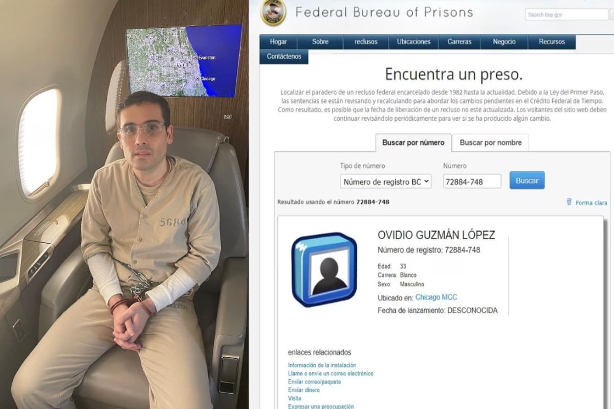 Ovidio Guzmán ya aparece en el sistema penitenciario de los Estados Unidos 3 Ovidio Guzmán ya aparece en el sistema penitenciario de los Estados Unidos