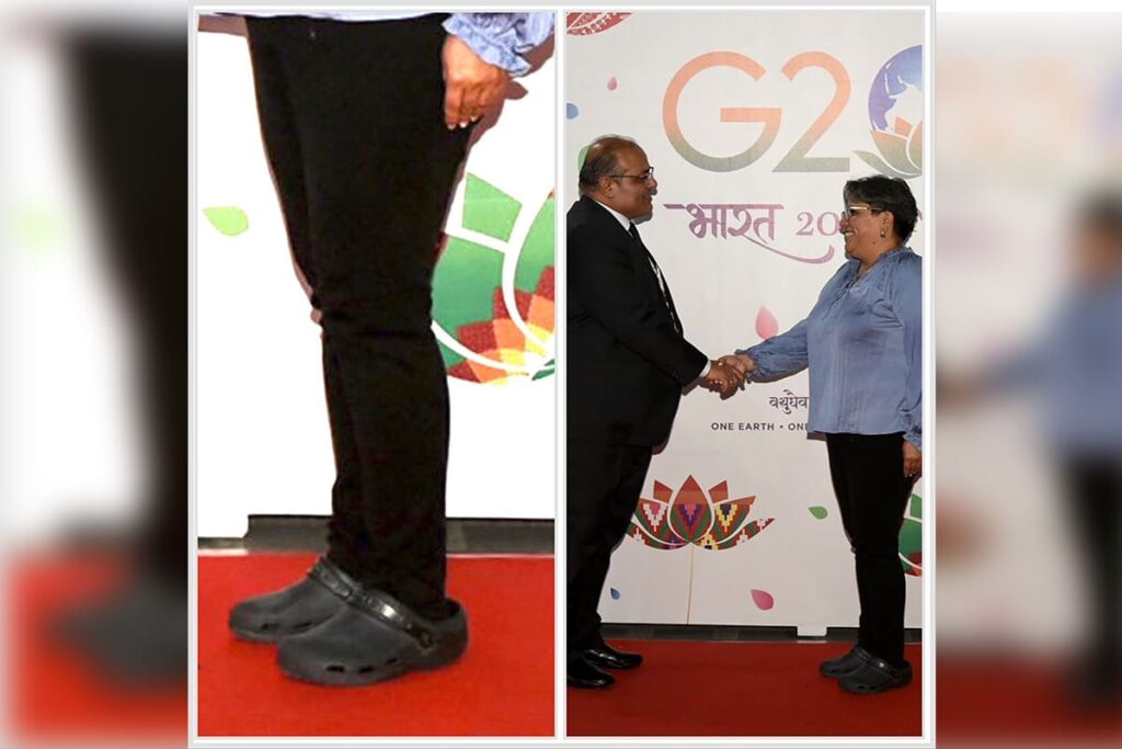Secretaria de Economía, Raquel Buenrostro acude a cumbre del G20 usando crocs