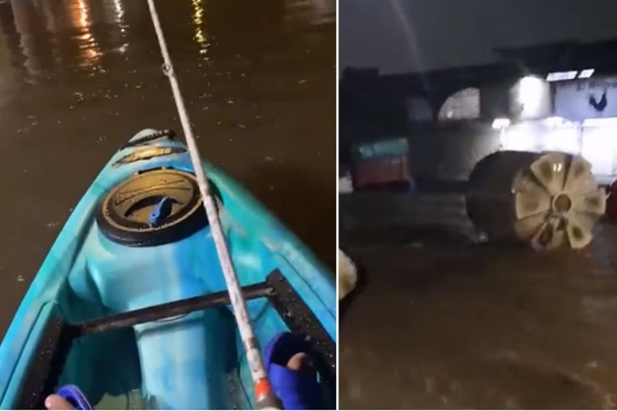 VIDEOS: Un tinaco y hasta un Kayak navegan por las calles de Guadalajara tras inundación 3 tinaco navega por inundacion en Guadalajara