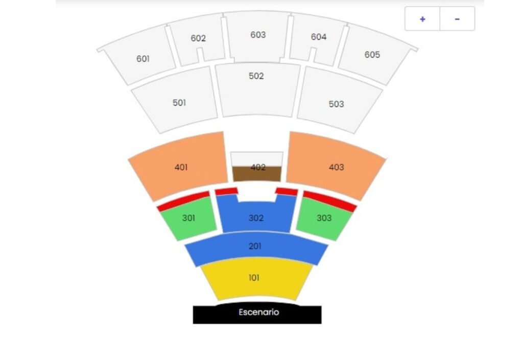 zonas auditorio metropolitano