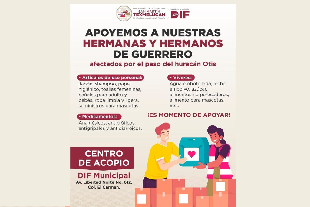 DIF de Texmelucan como centro de acopio