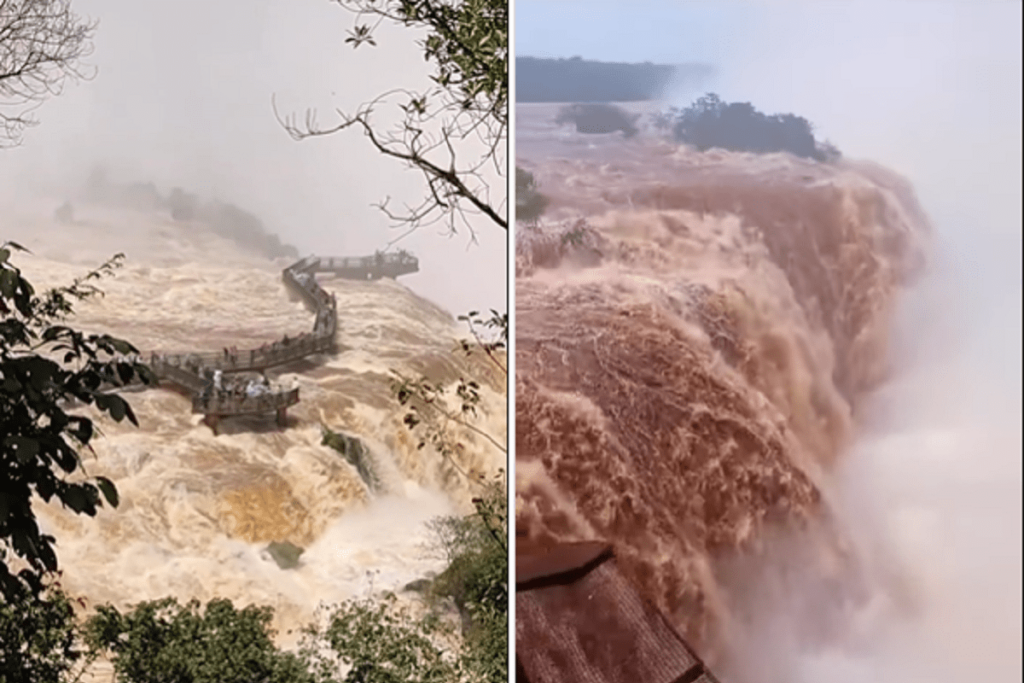 Impresionante crecida del río obliga al cierre de las Cataratas del Iguazú en Argentina