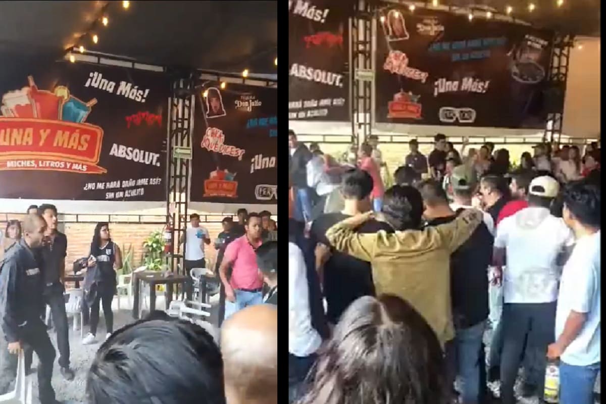 Nueva golpiza en Puebla: este es el video de la riña en el bar Una y más 7 golpiza en Puebla bar una y mas 1