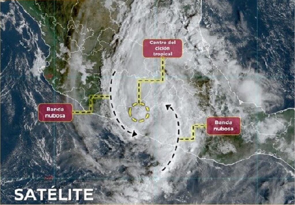 huracan otis mapa satelital 2