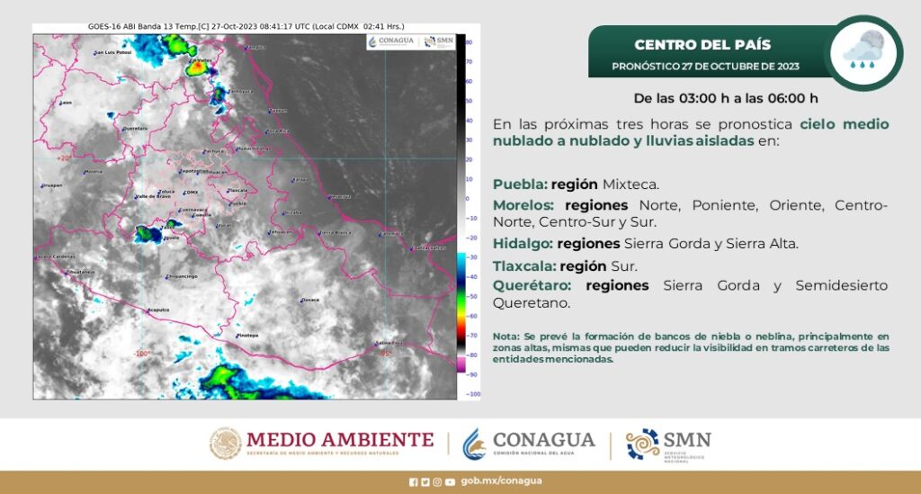ciclon pilar provocará lluvias en puebla