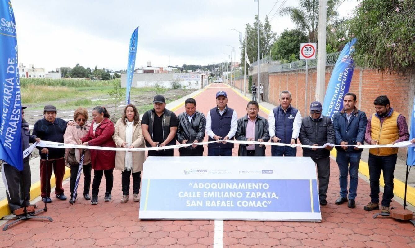 Mundo Tlatehui presenta obras de adoquinamiento en San Rafael Comac y San Francisco Acatepec 4 obras de adoquinamiento Mundo Tlatehui
