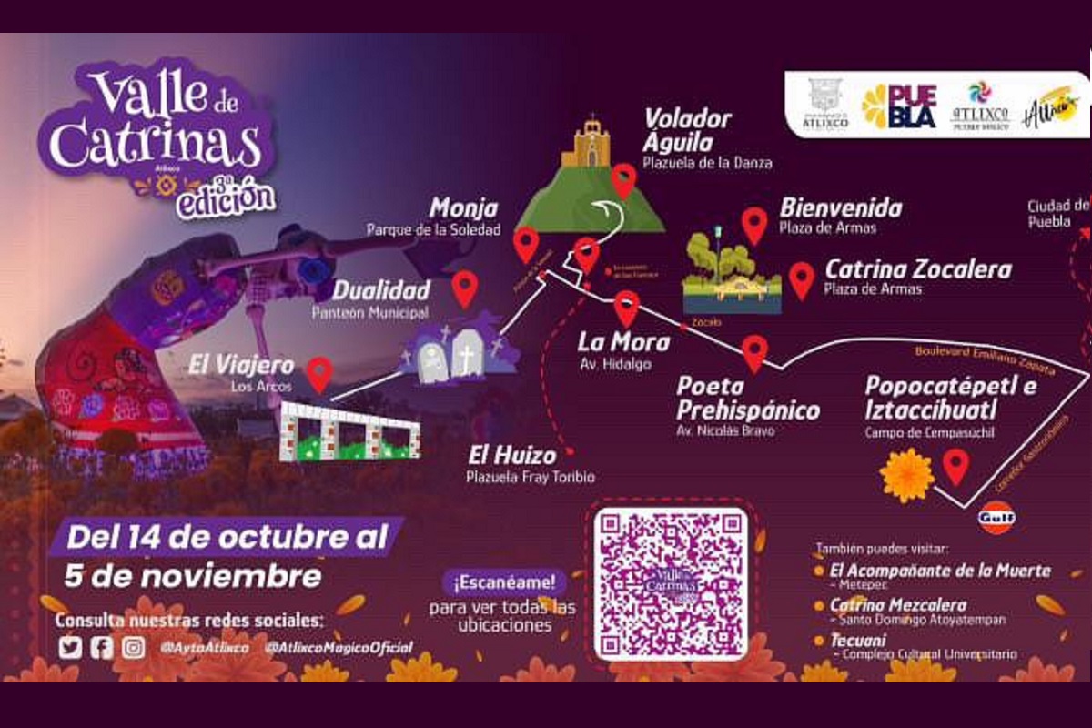 Inauguran el Valle de Catrinas 2023 en Atlixco: estas son las sedes donde fueron colocadas 10 valle de las catrinas 1