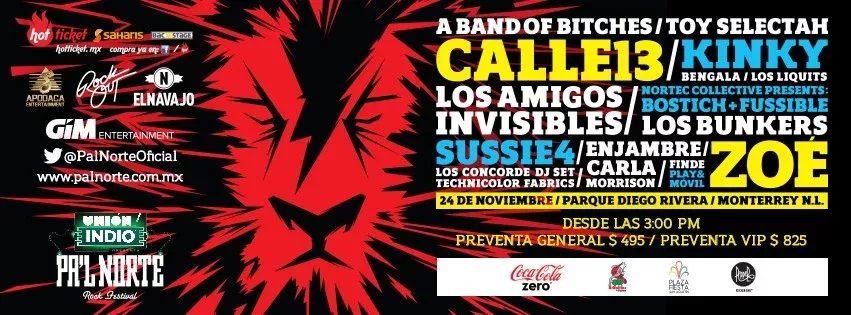 Primer cartel del festival Tecate Pal Norte