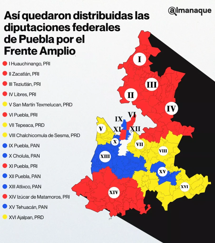 diputaciones federales de puebla mapa Frente Amplio