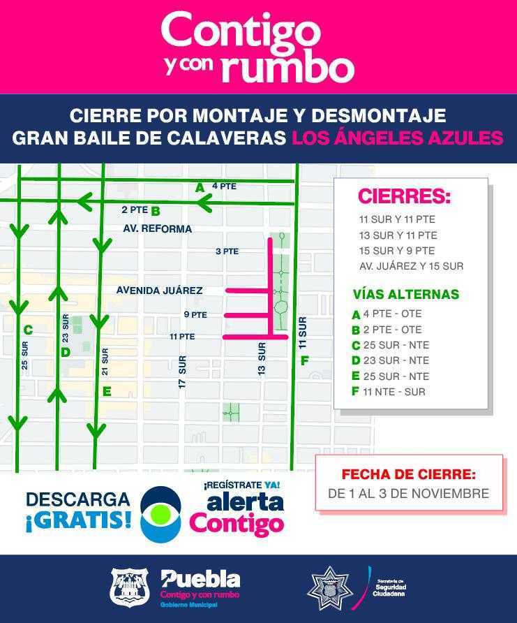 los angeles azules en puebla cierres viales 1