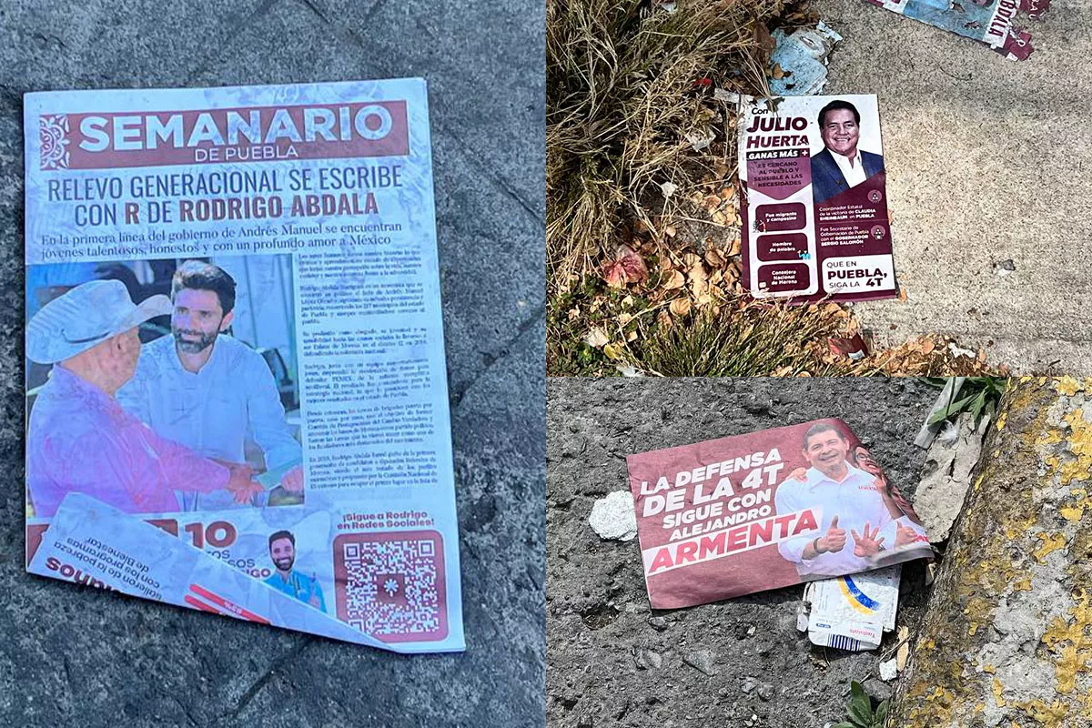 Propaganda de aspirantes de Morena a la gubernatura de Puebla se convierte en basura 13 portada Propaganda de aspirantes de Morena a la gubernatura de Puebla