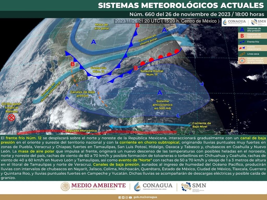 pronostico del tiempo 27 de noviembre de 2023