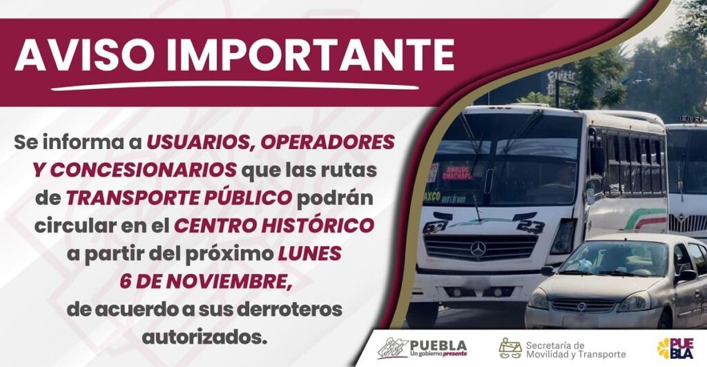 transporte publico centro de Puebla