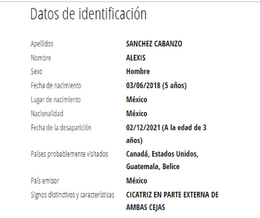 ficha interpol desaparecido alexis sanchez