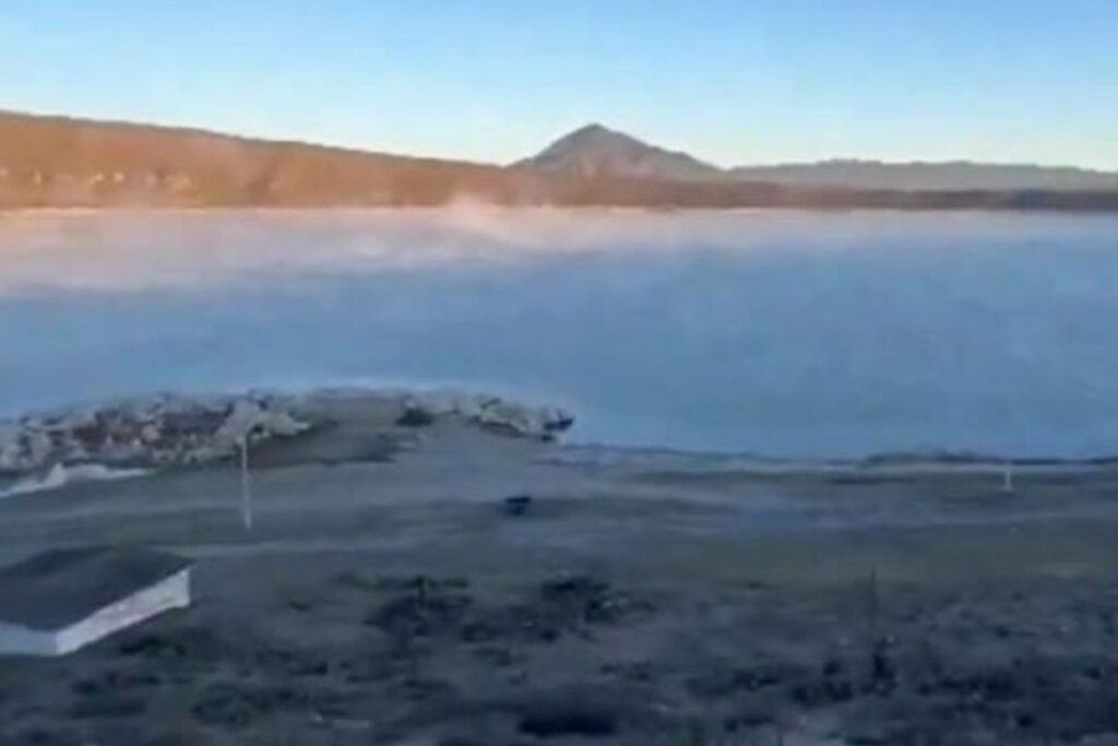 Laguna de Alchichica congelada Puebla
