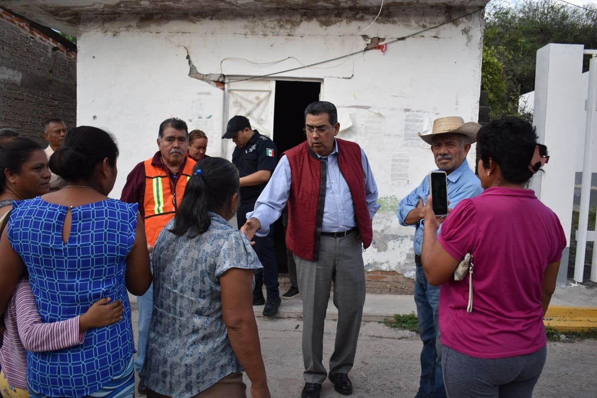Con recorrido de supervisión tras sismo, Sergio Salomón confirma saldo blanco en el estado 1 Sergio Salomón Saldo blanco sismo