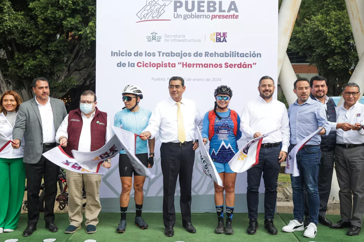Inicia rehabilitación de la ciclopista Hermanos Serdán: costará 45 mdp y terminará en mayo 1 Gobernador de Puebla Sergio Salomon Rehabilitacion Ciclovia 5