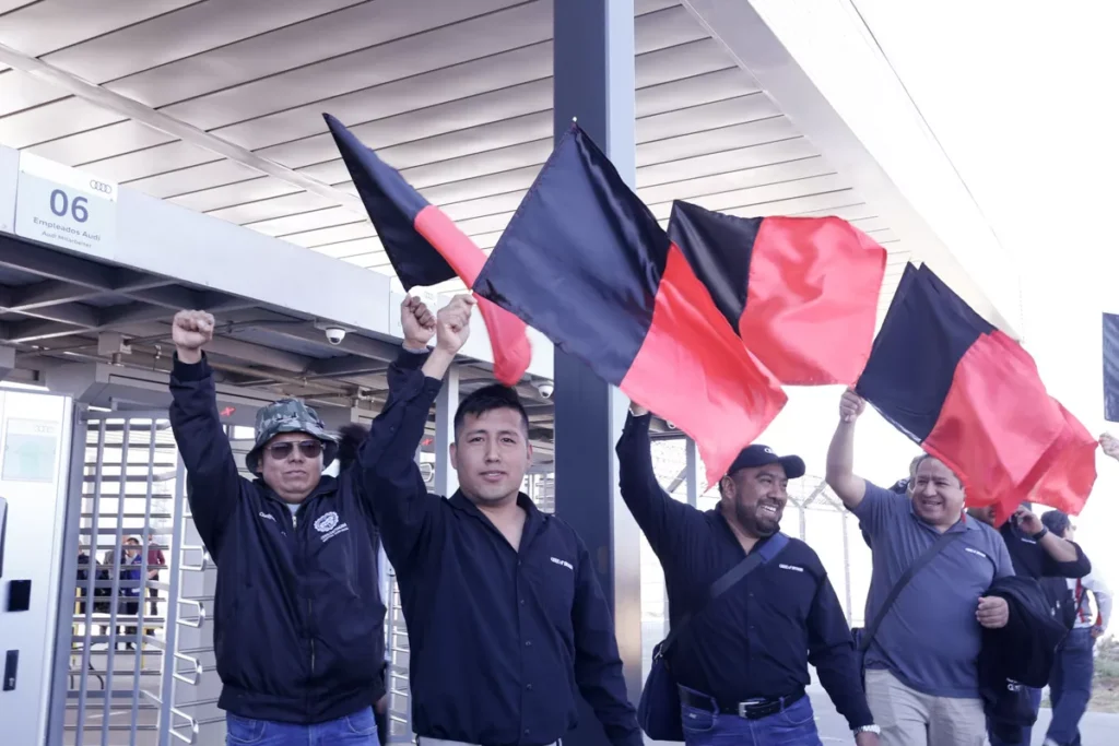 Huelga planta armadora AUDI Puebla 17