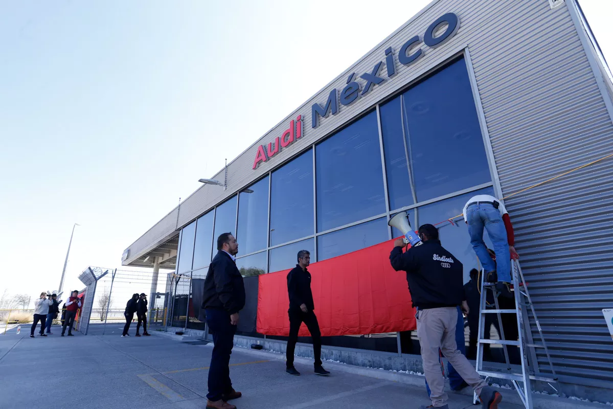 Huelga planta armadora AUDI Puebla 5