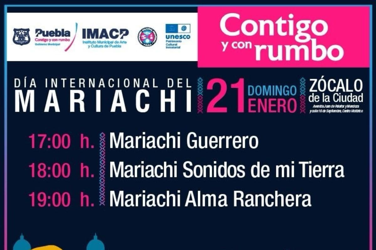 El mariachi se apodera de la cartelera cultural del fin de semana en Puebla capital 1 actividades día mariachi Puebla 2024