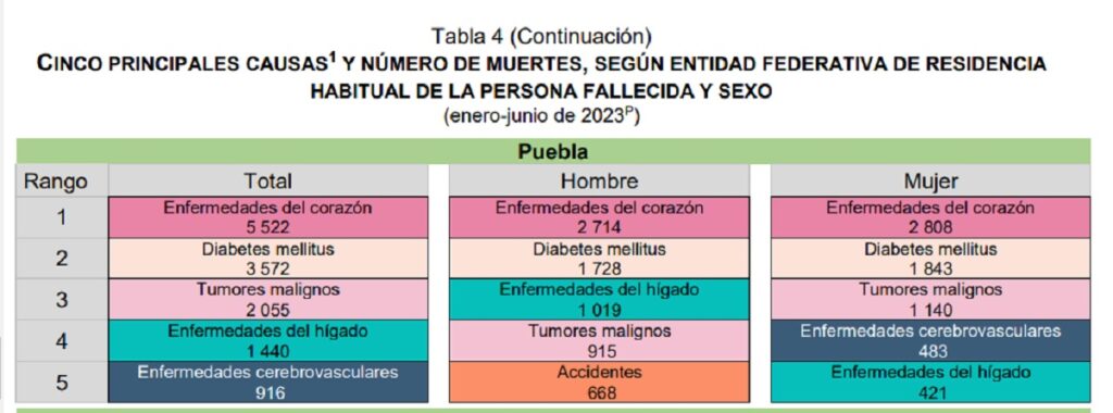 Estas son las cinco principales causas de muerte en Puebla: COVID ya no está en la lista 9 Estas son las cinco principales causas de muerte en Puebla: COVID ya no está en la lista