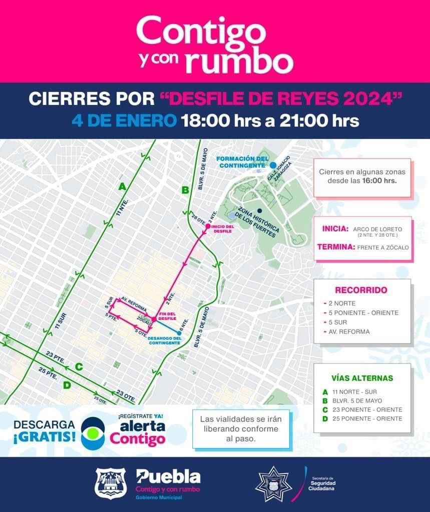 cierre de calles desfile de reyes 2024