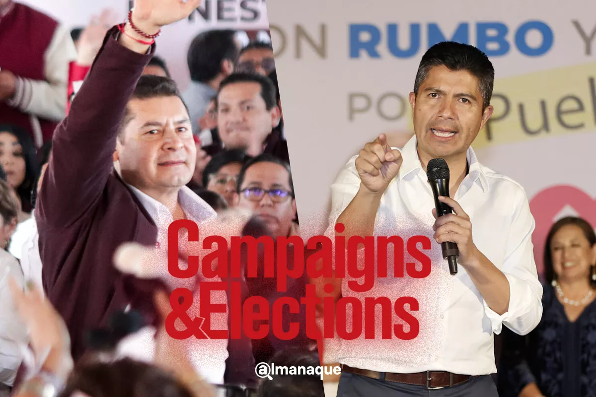 Armenta aventaja 17 puntos a Eduardo Rivera para la gubernatura de Puebla: C&E 1 encuesta Campaigns Elections Alejandro Armenta Lalo Rivera