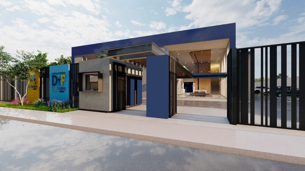 entrada dif san andres cholula construccion