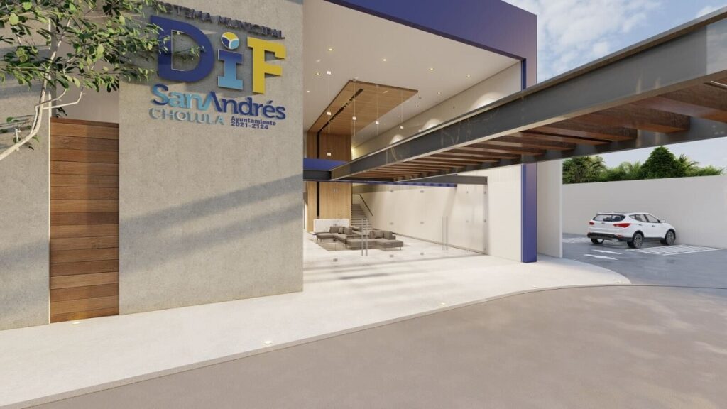 fachada dif san andres cholula construccion