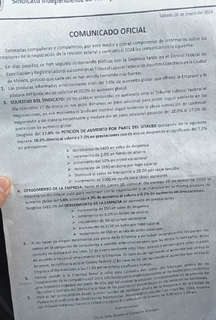 peticion revision salarial audi