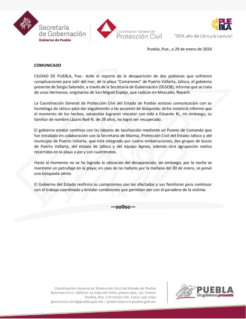 Lázaro Noé, el poblano que se ahogó en Puerto Vallarta