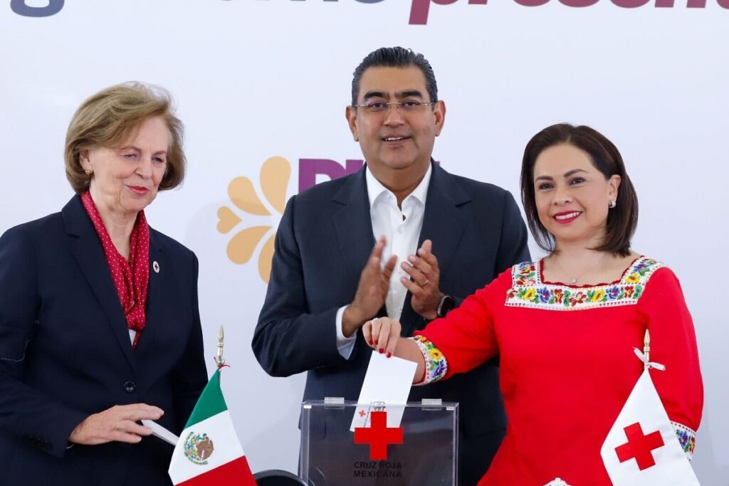 Encabezan Sergio Salomón y Gaby Bonilla inicio de la colecta 2024 de Cruz Roja