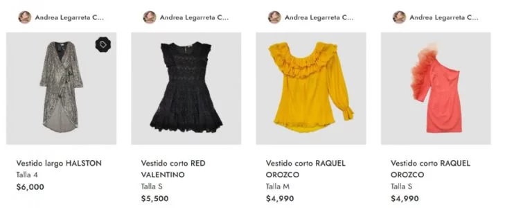 andrea legarreta vende su ropa