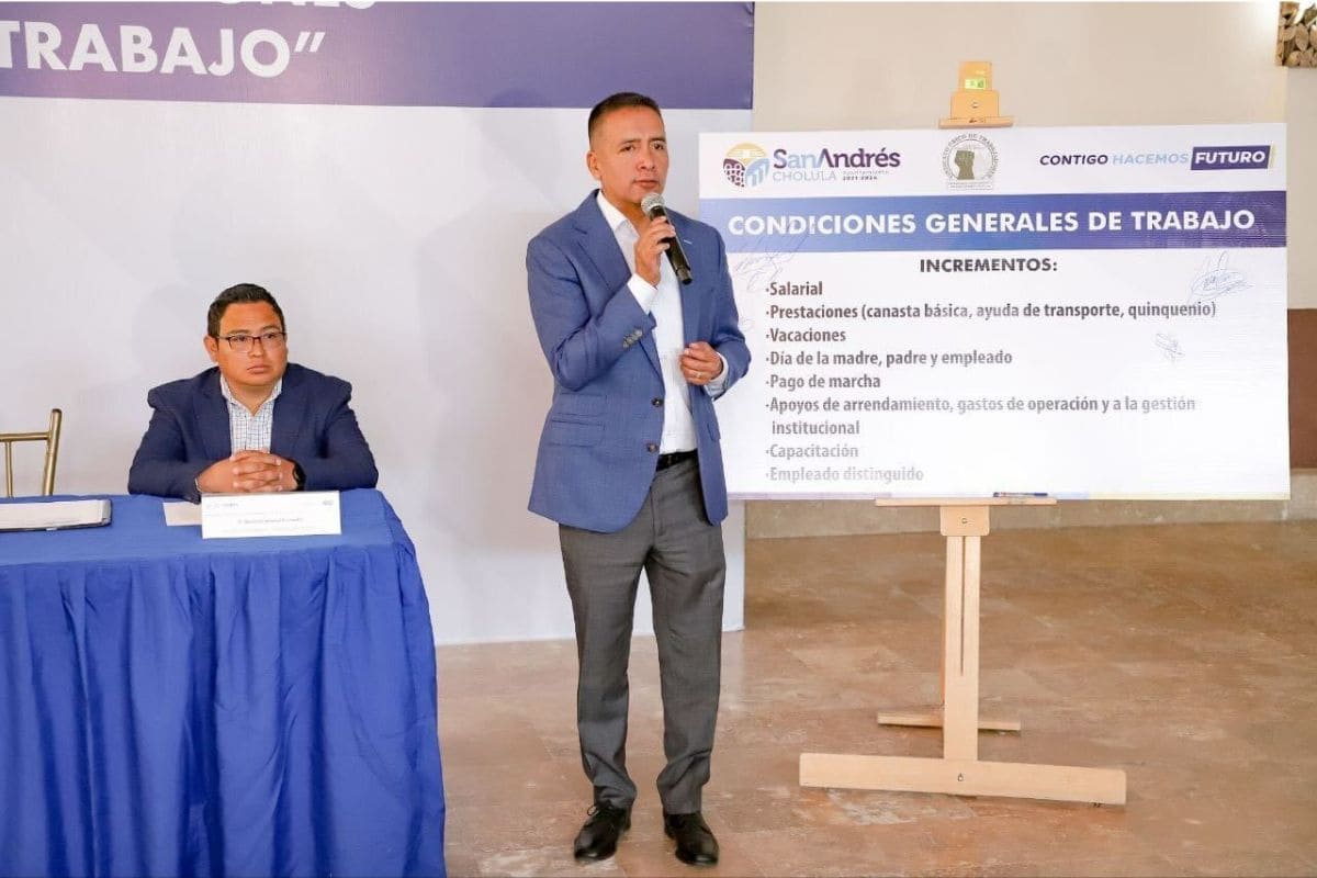 Firma ayuntamiento de San Andrés Cholula y sindicato acuerdo laboral 1 San Andrés Cholula alza sindicato 2024
