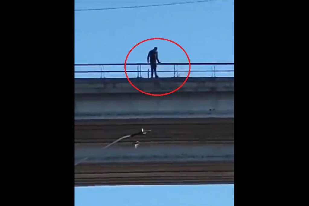 revelan momento en el que edgar ulises se arroja de un puente