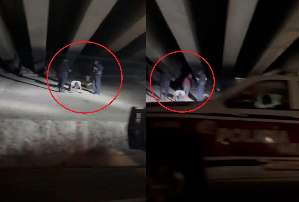 VIDEO: Debajo de un puente, policías de Amozoc obligan a detenidos a hacer “lagartijas” 1 policias de amozoc detenidos 1