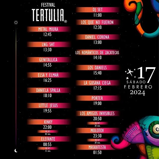 horario presentaciones Festival Tertulia