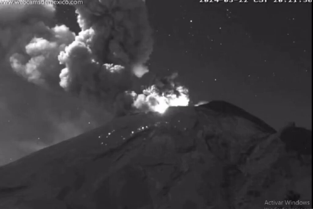 VIDEO: Así fue la explosión que registró el volcán Popocatépetl este 22 de marzo