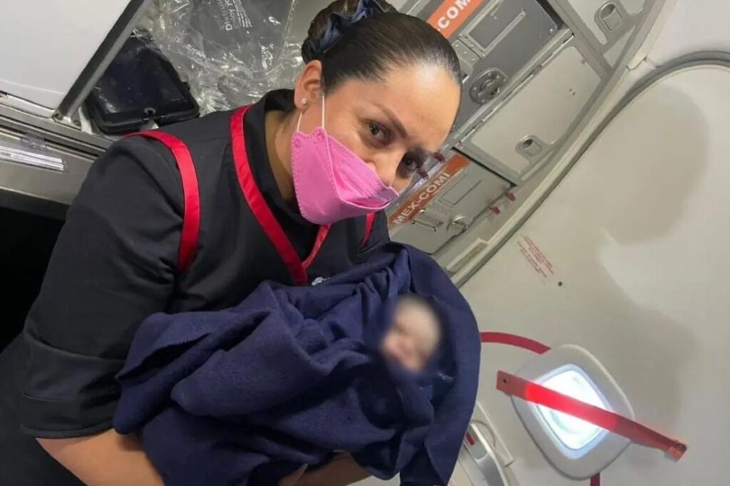 mamá da a luz en vuelo de Aeromexico