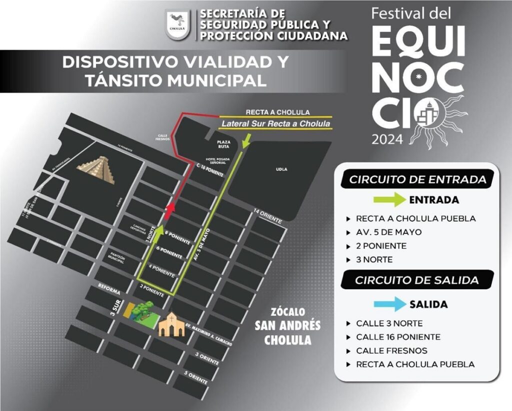 mapa festival del equinoccion 2024 cholula