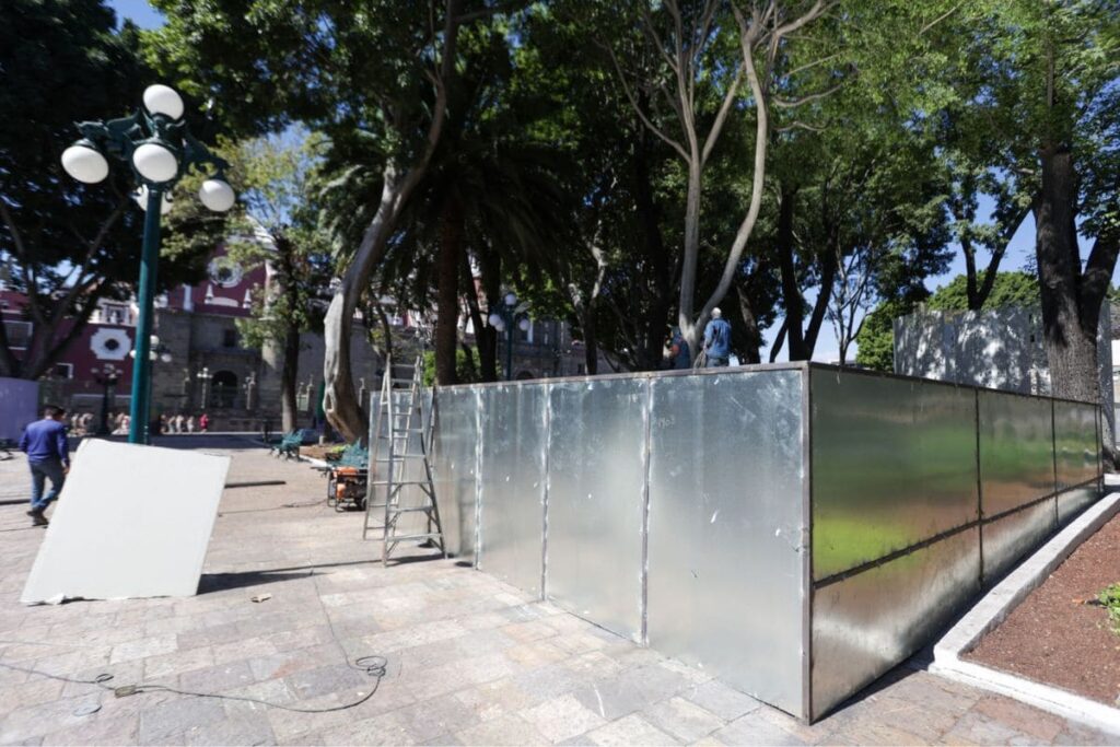 maqueta centro puebla resguardada marchas del 8m 2024